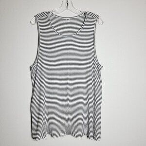 Old Navy‎ Womens Tank Top Size XXL Navy Blue Ribbed Striped Pullover Stretch